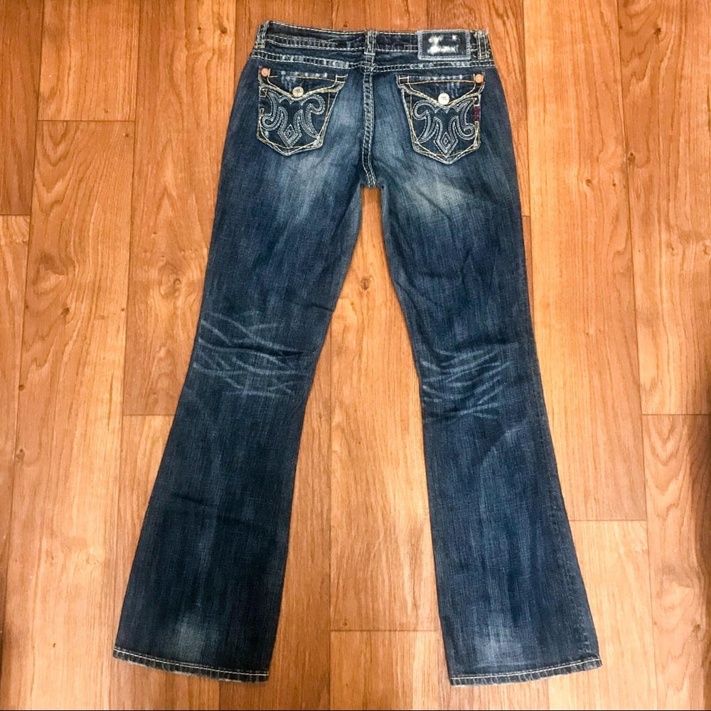 HP🌹 MEK “New Oaxaca Bootcut” Sexy Red Rose Jeans - Picture 5 of 9